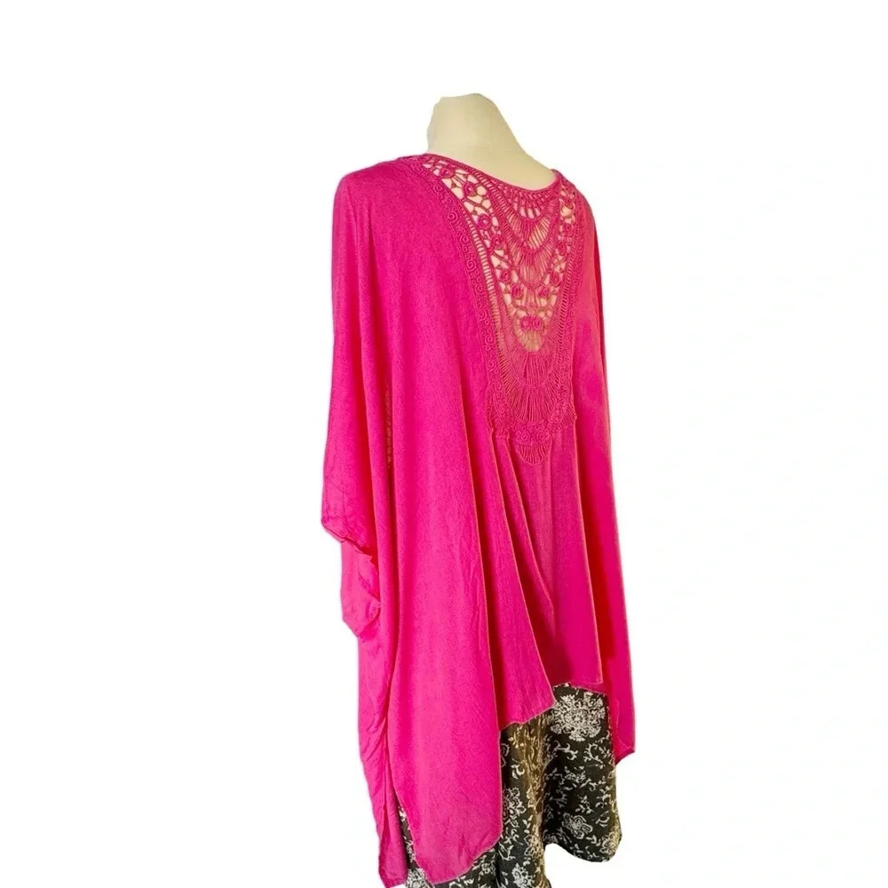 Vince Camuto Women's Pink Lace Kimono Wrap - Picture 4 of 6